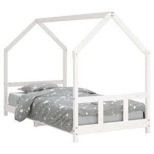 vidaXL Kinderbedframe 90x200 cm massief grenenhout wit