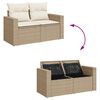 vidaXL 7-delige Loungeset met kussens poly rattan beige