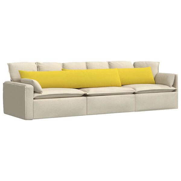vidaXL Sofa Kussens 2 stuks Lichtgeel 200 x 40 cm Stof