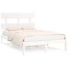 vidaXL Bedframe massief hout wit 135x190 cm