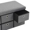 vidaXL Opbergbank inklapbaar 76x38x38 cm kunstlinnen donkergrijs
