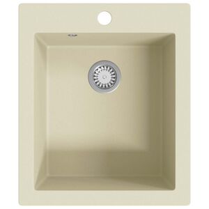 vidaXL Gootsteen enkele bak graniet beige