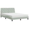 vidaXL Bed met matras fluweel lichtgrijs 140x190 cm