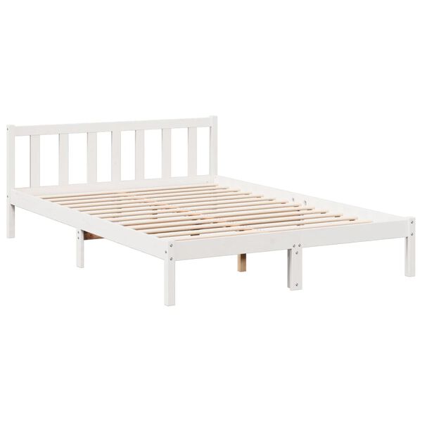 vidaXL Bedframe extra lang zonder matras grenenhout wit 140x220 cm