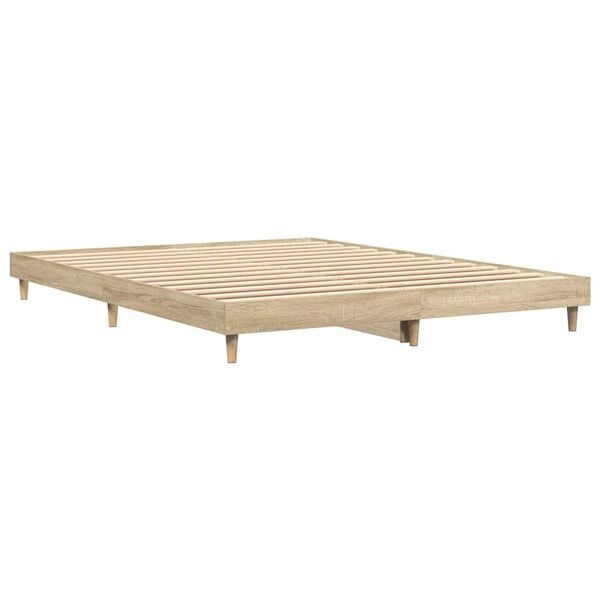 vidaXL Bedframe zonder matras hout sonoma eikenkleurig 160x200 cm