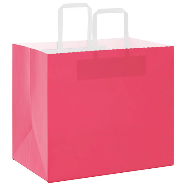 vidaXL Papieren zakken 50 st met hengsels 32x22x28 cm roze
