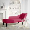 vidaXL Chaise longue met rechterarmleuning fluweel wijnrood