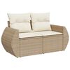 vidaXL Tuin Sofa Set met kussen met opslag 9 pcs beige en cr&egrave;mekleurig