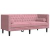 vidaXL 2-delige Loungeset Chesterfield met bolsters fluweel roze