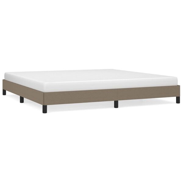 vidaXL Bedframe zonder matras stof taupe 200x200 cm