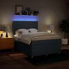 vidaXL Boxspring met matras stof blauw 160x200 cm