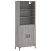 vidaXL Hoge kast 69,5x34x180 cm bewerkt hout grijs sonoma eikenkleurig