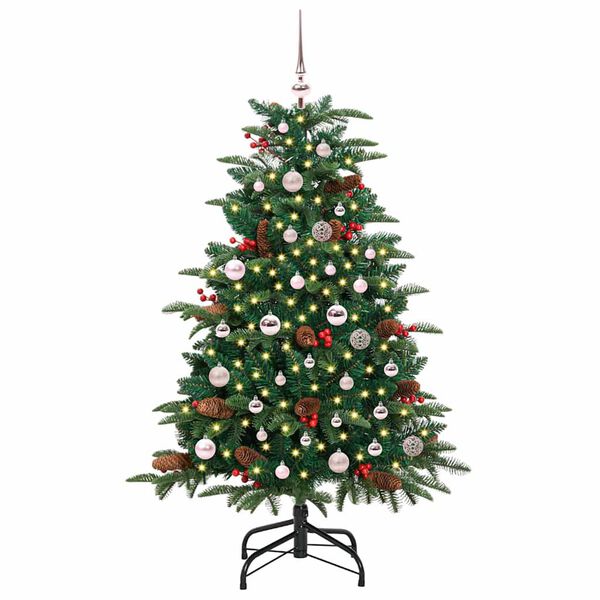 vidaXL Kunstkerstboom Groen 150 cm PVC en Metaal en Plastic