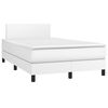 vidaXL Boxspring met matras kunstleer wit 120x190 cm