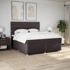 vidaXL Boxspring met matras stof donkerbruin 180x200 cm