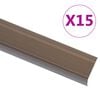 vidaXL Trapneuzen L-vormig 15 st 90 cm aluminium bruin