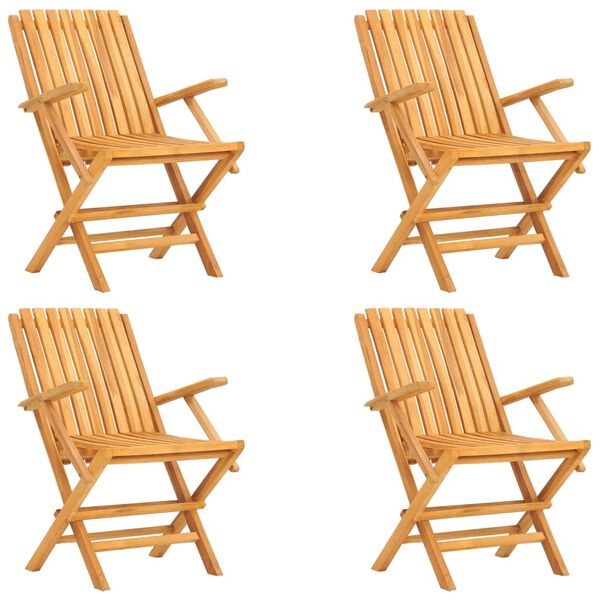 vidaXL 5-delige Tuinset massief teakhout