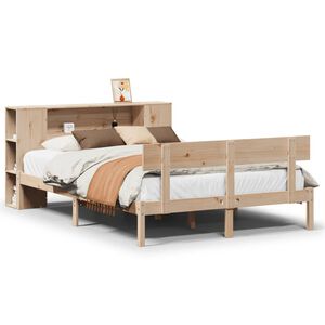 vidaXL Bed met boekenkast zonder matras massief grenenhout 120x190 cm