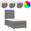 vidaXL Boxspring met matras en LED stof donkergrijs 80x200 cm