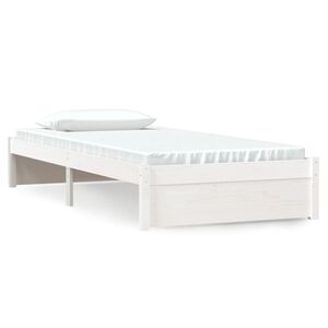 vidaXL Bedframe massief hout wit 90x190 cm