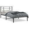 vidaXL Bedframe met hoofdbord metaal zwart 100x200 cm