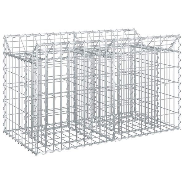 vidaXL Gabion Verhoogd Bed Zilver 100 x 50 x 60 cm