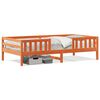 vidaXL Bedframe zonder matras massief grenenhout wasbruin 100x200 cm