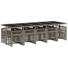 vidaXL 15-delige Tuinset met kussens poly rattan grijs
