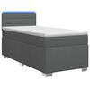 vidaXL Boxspring Bed met Matras en LED Donkergrijs 80 x 200 cm Stof