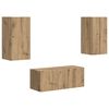 vidaXL Tv-meubelset Wandgemonteerd 2 pcs Artisan Eiken Bewerkt hout