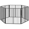 vidaXL Hondenhek 6 pcs Zwart 80 x 80 cm Gegalvaniseerd staal