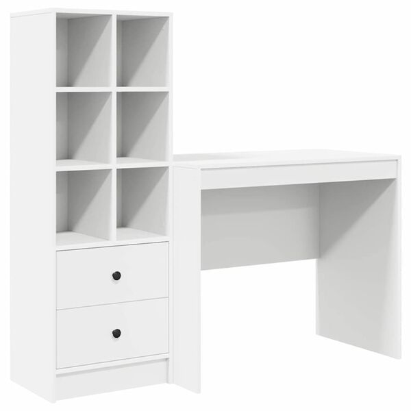 vidaXL Bureau met lade 2 pcs Wit