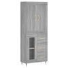 vidaXL Hoge kast 69,5x34x180 cm bewerkt hout grijs sonoma eikenkleurig