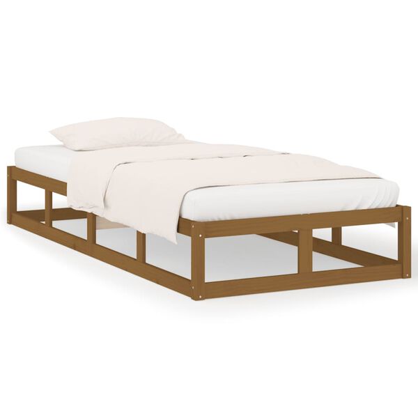 vidaXL Bedframe massief hout honingbruin 100x200 cm