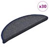 vidaXL Trapmatten 30 st 56x17x3 cm donkergrijs en blauw halfrond