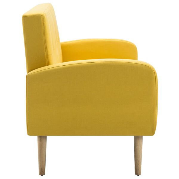 vidaXL Driezitsbank stof geel