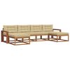 vidaXL Buiten bankenset met kussen 6 pcs Natuurlijk en Beige