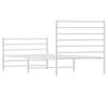 vidaXL Bedframe met hoofd- en voeteneinde metaal wit 80x200 cm