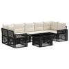 vidaXL Tuinbankenset 8 st Zwart en Cream Wit poly rattan