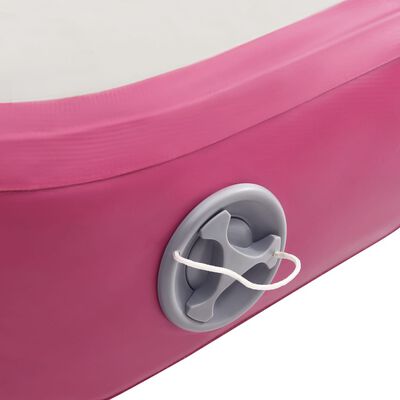 vidaXL Gymnastiekmat met pomp opblaasbaar 500x100x20 cm PVC roze