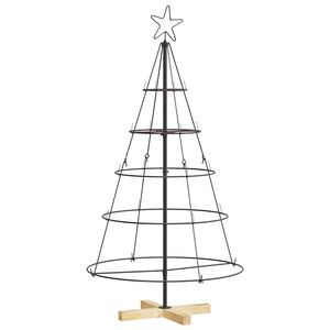 vidaXL Kerst Cone Boom met standaard Zwart 125 cm Staal