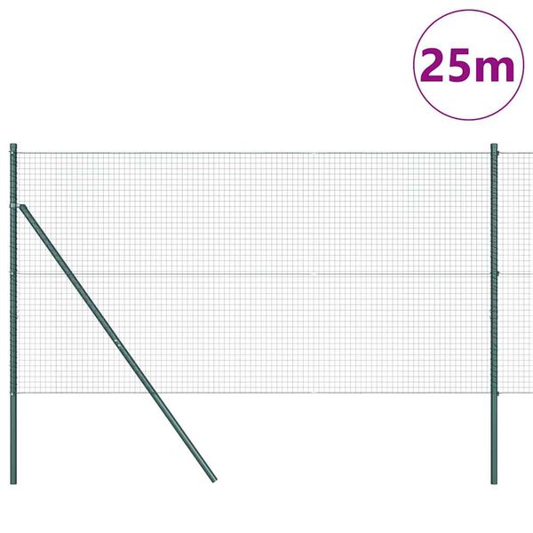vidaXL Afrasteringspaal Groen 25 x 1,2 m (25 x 25 mm gaas)