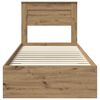 vidaXL Bedframe met hoofdeinde Artisan Eiken 90 x 190 cm Bewerkt hout