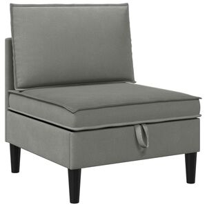 vidaXL Middelse Sofa met Opbergruimte Donkergrijs Fluweel