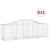 vidaXL Schanskorven 11 st gewelfd 200x50x60/80 cm gegalvaniseerd ijzer