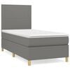 vidaXL Boxspring met matras stof donkergrijs 90x200 cm