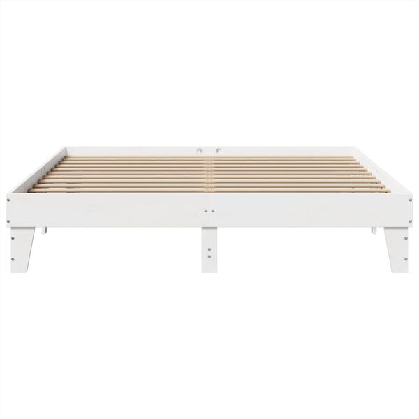 vidaXL Bedframe zonder matras massief grenenhout wit 180x200 cm