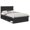 vidaXL Bedframe met lade Effen Zwart 135 x 190 cm Massief grenenhout