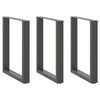 vidaXL Eettafelpoten 3 st U-vormig 70x(72-73) cm staal antraciet