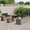 vidaXL Tuinbankenset 8 pcs Grijs poly rattan